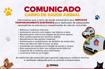 Comunicado – Carro de Saúde Animal