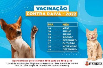 AGENDAMENTO - VACINAÇÃO CONTRA RAIVA