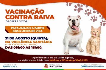 VACINAÇÃO CONTRA RAIVA - AGOSTO