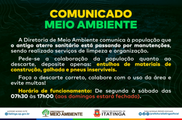 COMUNICADO – MEIO AMBIENTE 