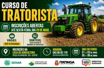 Curso de Tratorista – Inscrições Abertas