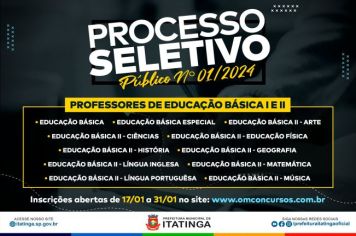 PROCESSO SELETIVO PROFESSORES EDUCAÇÃO BÁSICA I E II