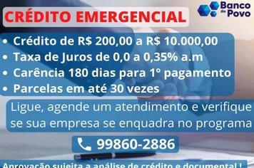 CRÉDITO EMERGENCIAL!