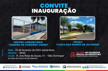 INAUGURAÇÃO DO CENTRO COMUNITÁRIO E PRAÇA