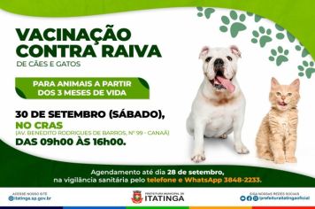 VACINAÇÃO CONTRA RAIVA - SETEMBRO