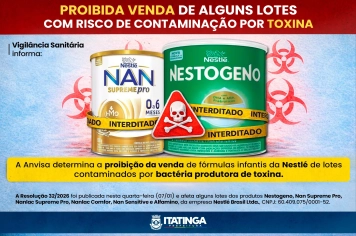 Proibida a venda de fórmulas infantis com risco de contaminação por toxina