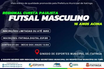 Participe da Regional da Cuesta Paulista de Futsal Masculino!