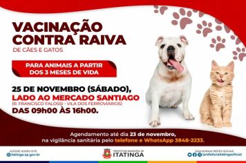 VACINAÇÃO CONTRA RAIVA - NOVEMBRO