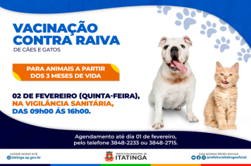 VACINAÇÃO CONTRA RAIVA - FEVEREIRO