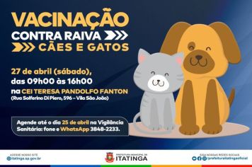 VACINAÇÃO CONTRA RAIVA - ABRIL