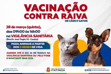 VACINAÇÃO CONTRA RAIVA - MARÇO