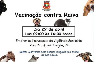 VACINAÇÃO CONTRA RAIVA! 