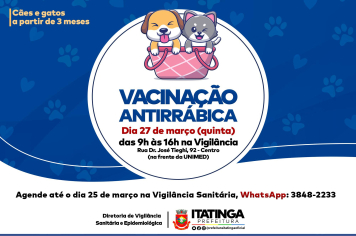VACINAÇÃO CONTRA RAIVA - MARÇO 