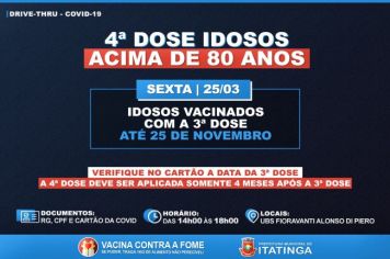 4ª DOSE - SOMENTE ACIMA DE 80 ANOS