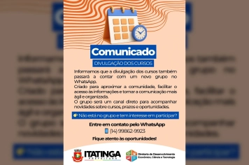 Comunicado – Divulgação dos Cursos