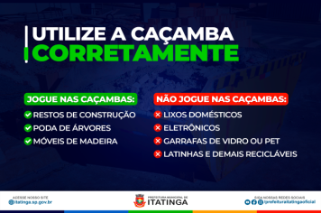 UTILIZE A CAÇAMBA CORRETAMENTE