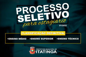 Classificação Definitiva do Processo de Seleção Pública de Estagiários