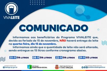 COMUNICADO - PROGRAMA VIVALEITE