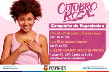 OUTUBRO ROSA: CAMPANHA DE PAPANICOLAU