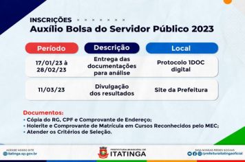 INSCRIÇÕES AUXÍLIO BOLSA DO SERVIDOR PÚBLICO