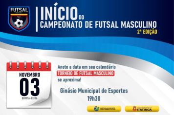 CAMPEONATO DE FUTSAL MASCULINO – 2ª edição