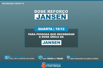 DOSE DE REFORÇO JANSEN