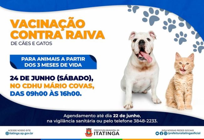 VACINAÇÃO CONTRA RAIVA - JUNHO