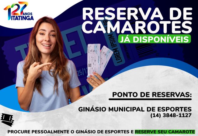 RESERVA DE CAMAROTES JÁ DISPONÍVEIS!