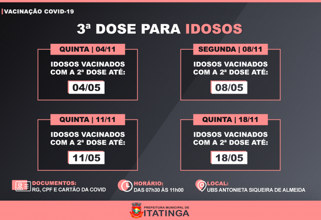 ATENÇÃO PARA A 3ª DOSE - COVID-19 