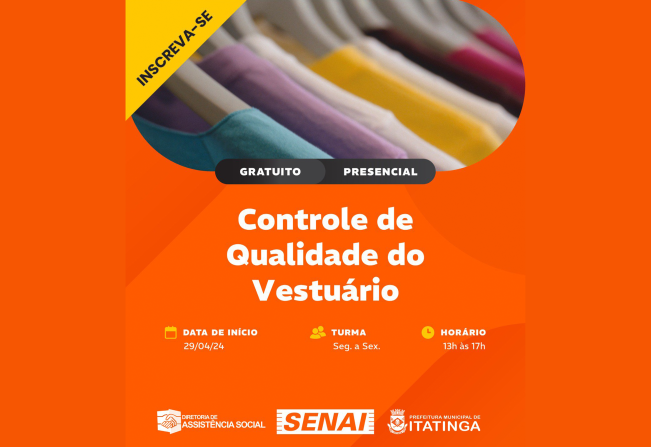 CURSO DE CONTROLE DE QUALIDADE NO VESTUÁRIO‼️