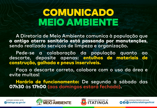 COMUNICADO – MEIO AMBIENTE 