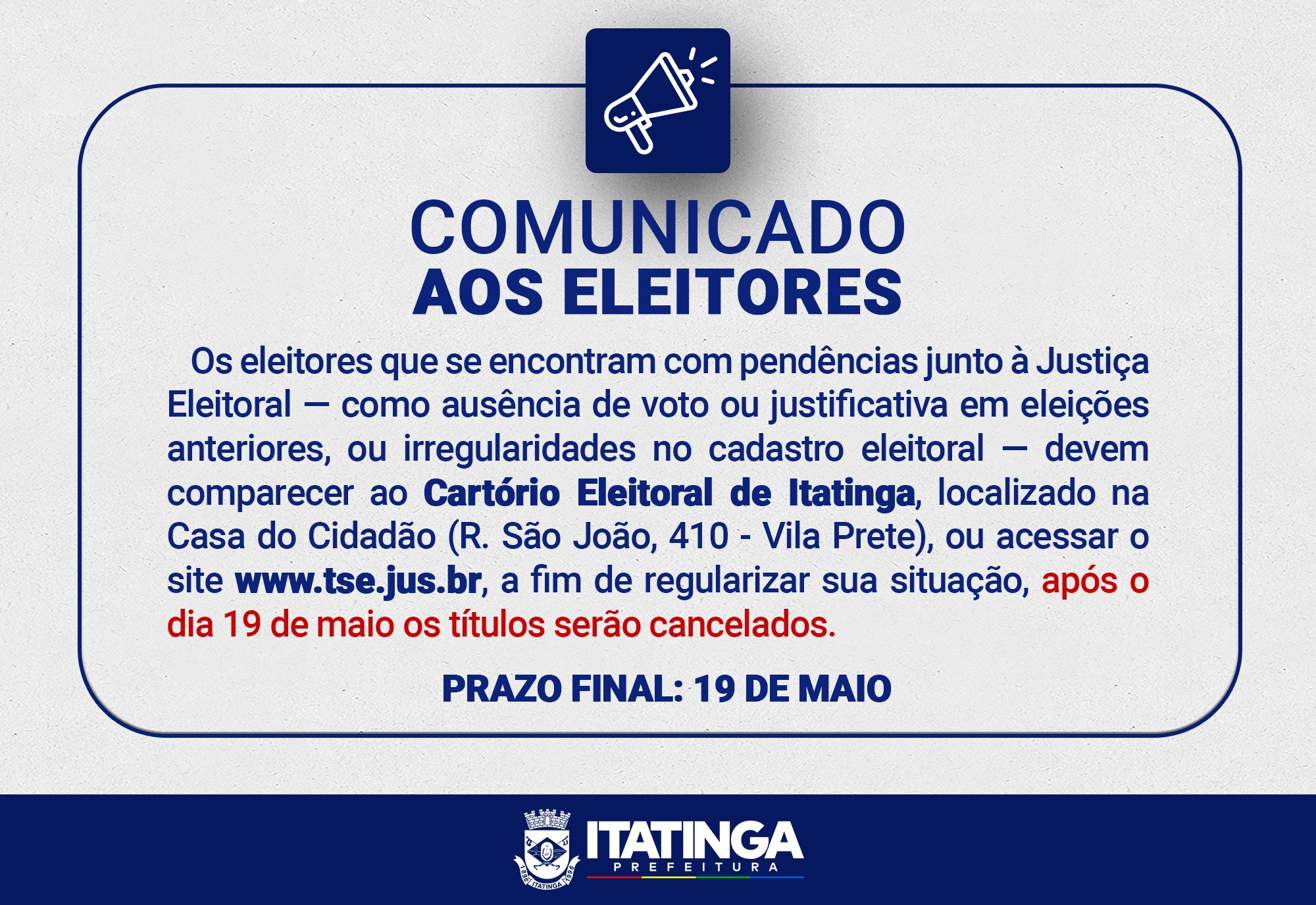   ATENÇÃO, ELEITOR!