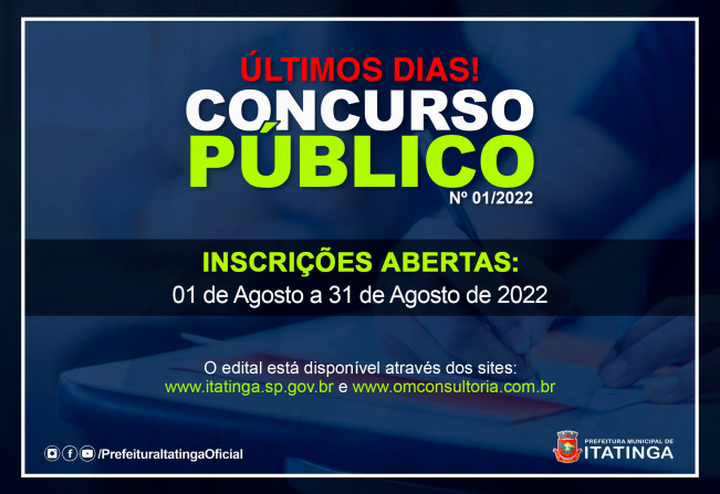 ÚLTIMOS DIAS - CONCURSO PÚBLICO