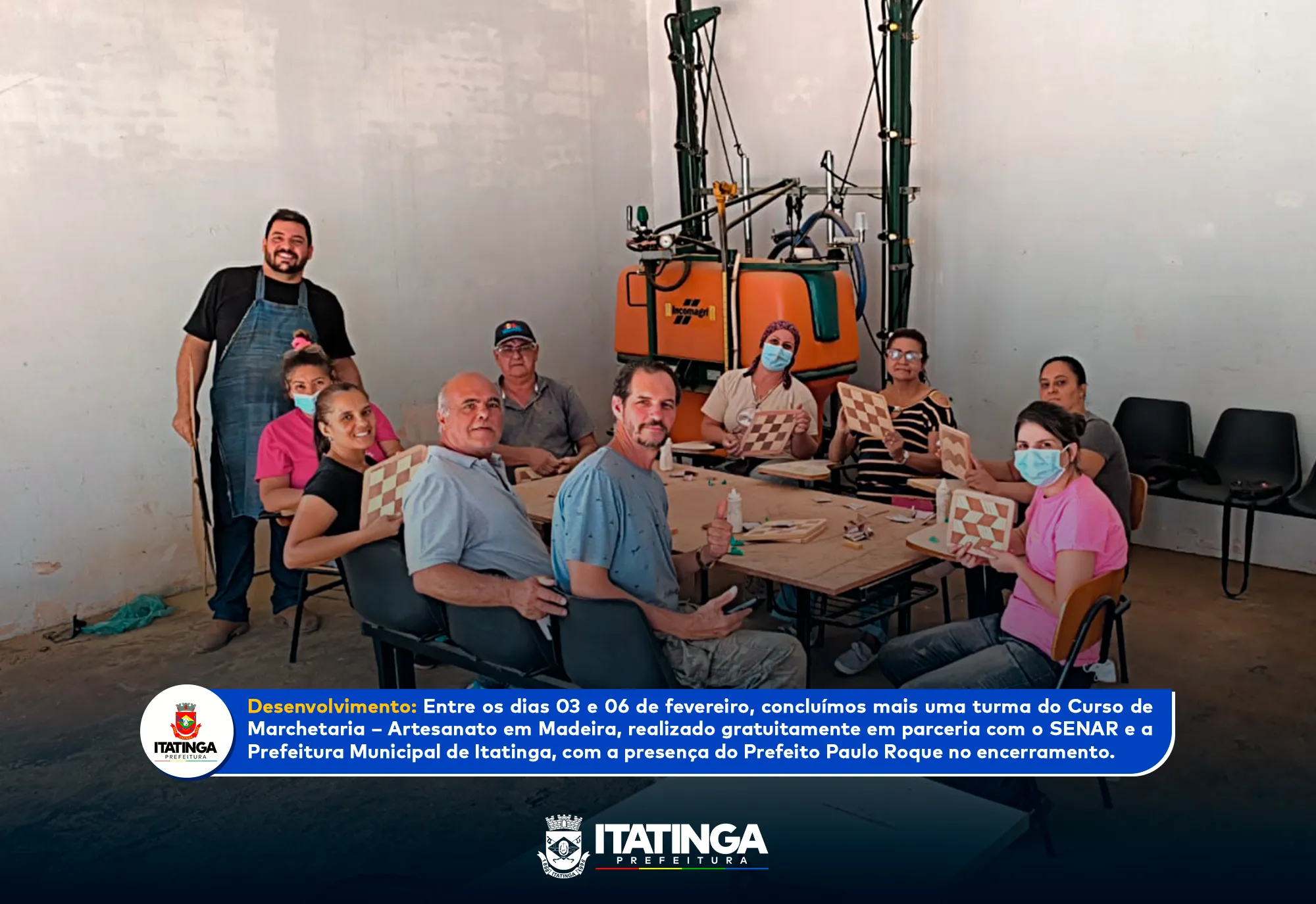 Encerramento – Curso Gratuito de Marchetaria – Artesanato em Madeira