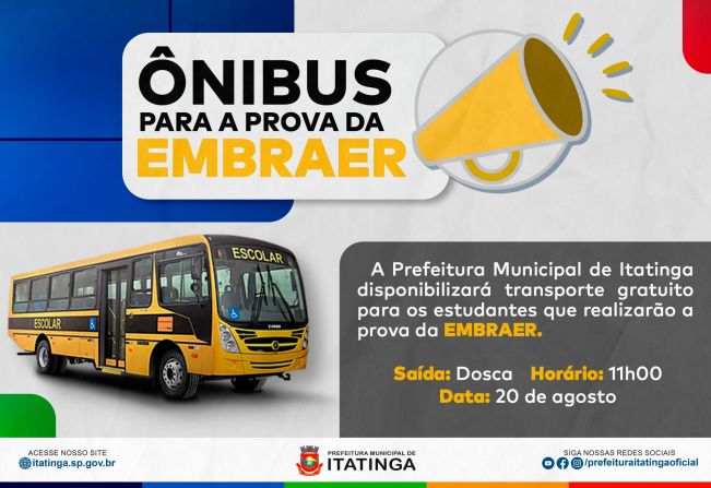 ÔNIBUS PARA PROVA DA EMBRAER