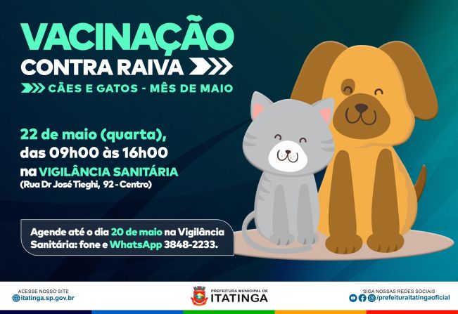 VACINAÇÃO CONTRA RAIVA - MAIO