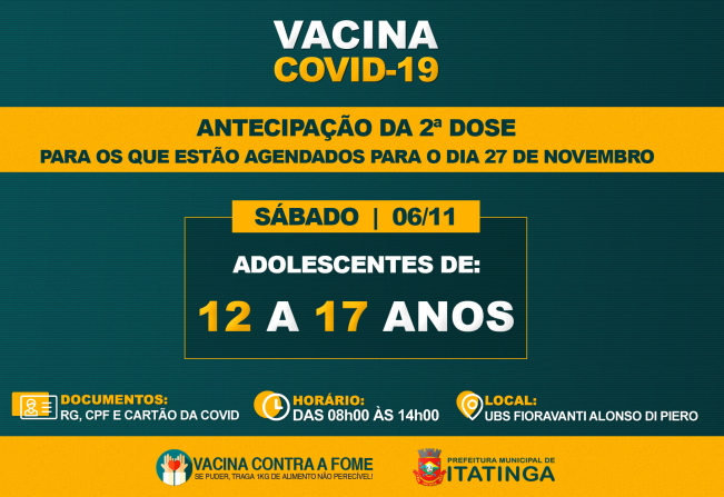 ANTECIPAÇÃO DA 2ª DOSE!