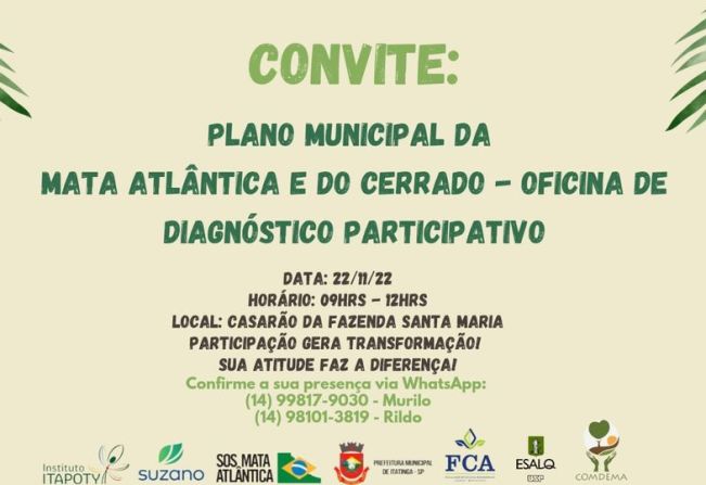 PLANO MUNICIPAL DA MATA ATLÂNTICA E DO CERRADO