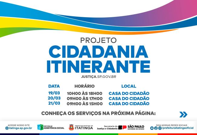 PROJETO CIDADANIA ITINERANTE 