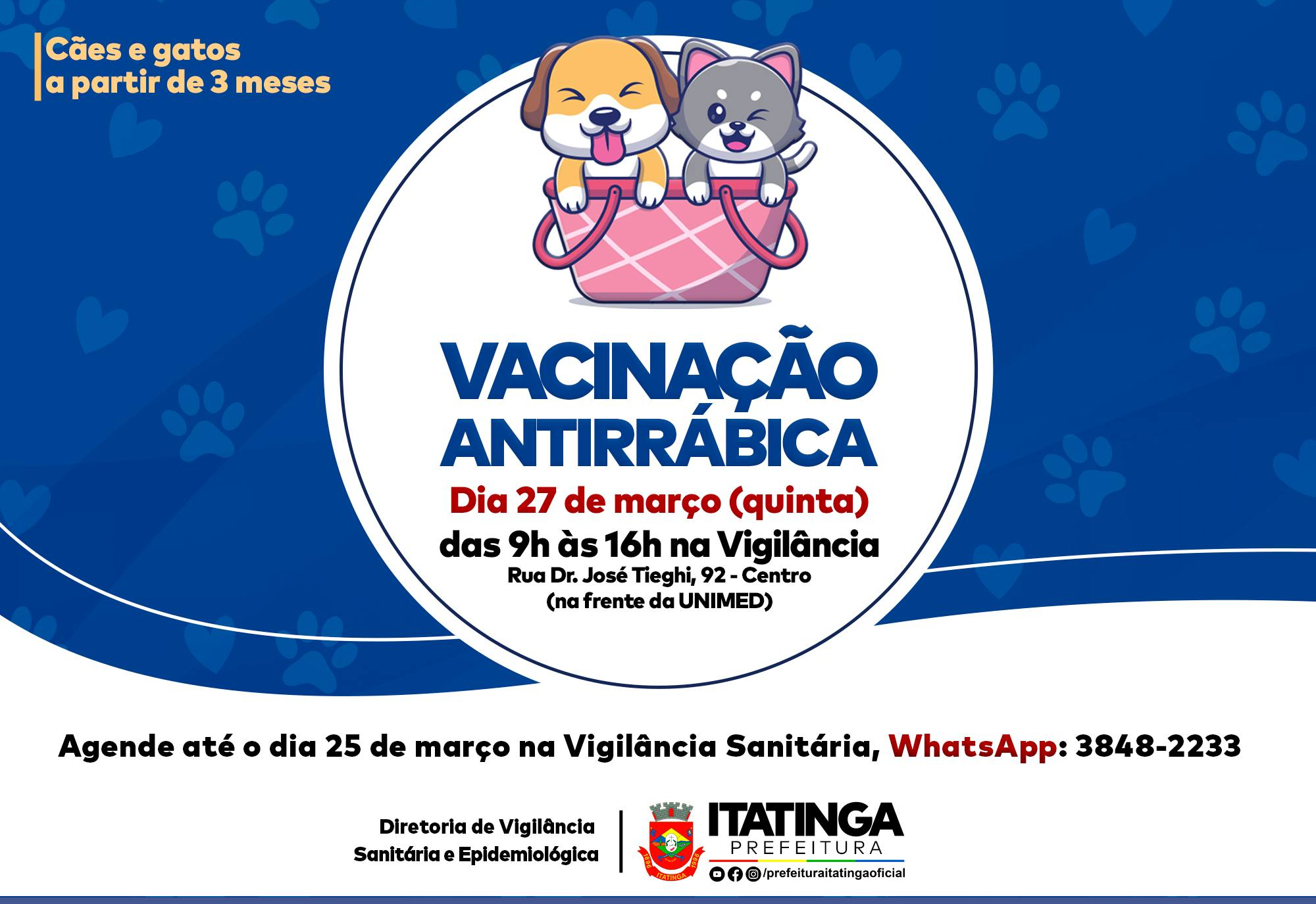 VACINAÇÃO CONTRA RAIVA - MARÇO 