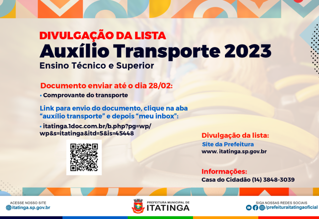 DIVULGAÇÃO DA LISTA DO AUXÍLIO TRANSPORTE 2023