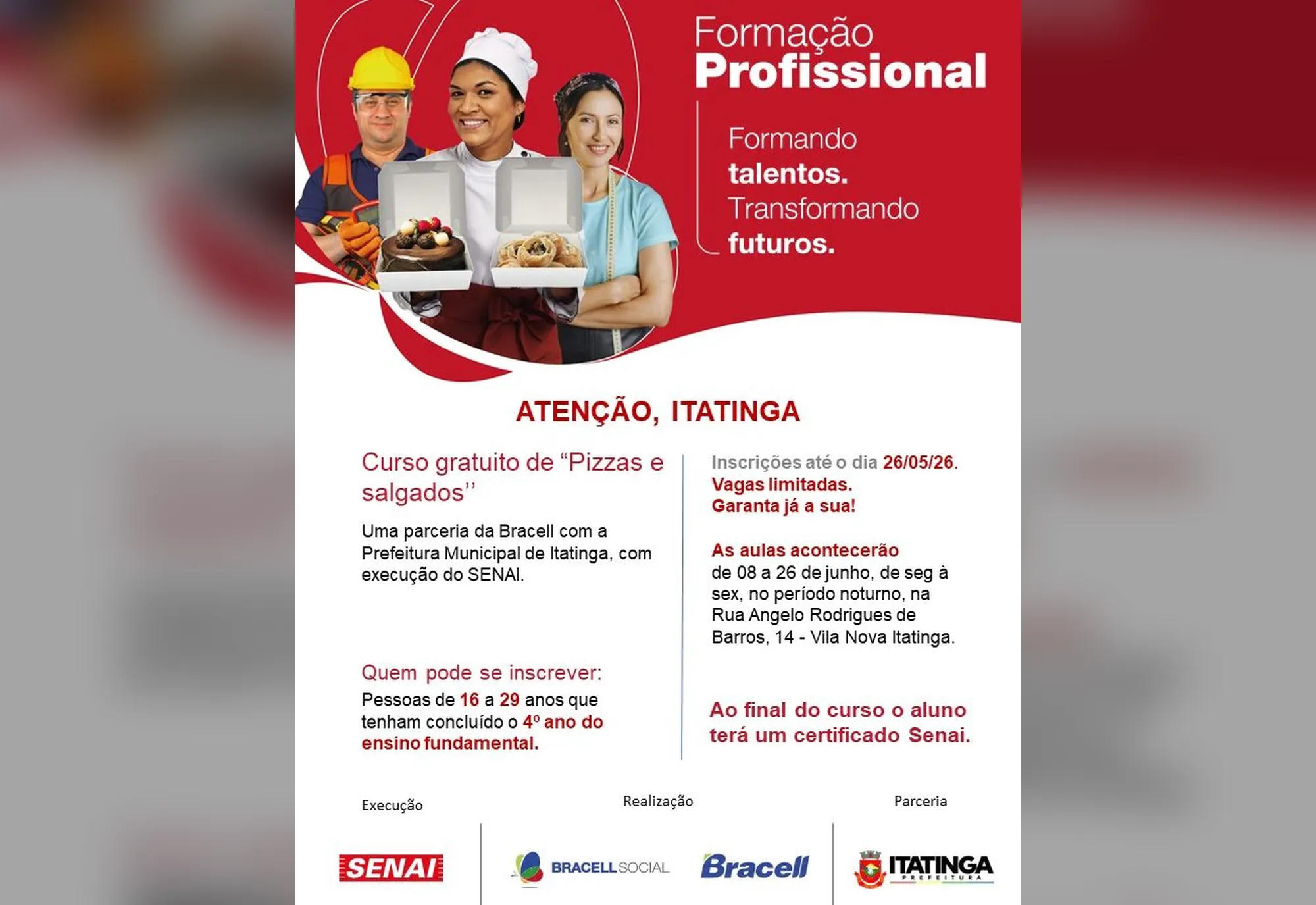 Curso Gratuito – Pizzas e Salgados