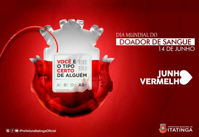 Hoje é o Dia Mundial do Doador de Sangue