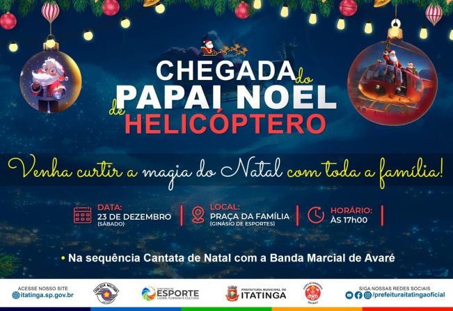 CHEGADA DO PAPAI NOEL DE HELICÓPTERO