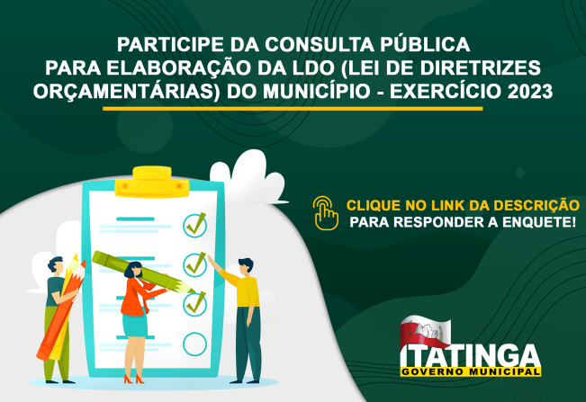 CONSULTA PÚBLICA PARA ELABORAÇÃO DA LDO DO MUNICÍPIO!