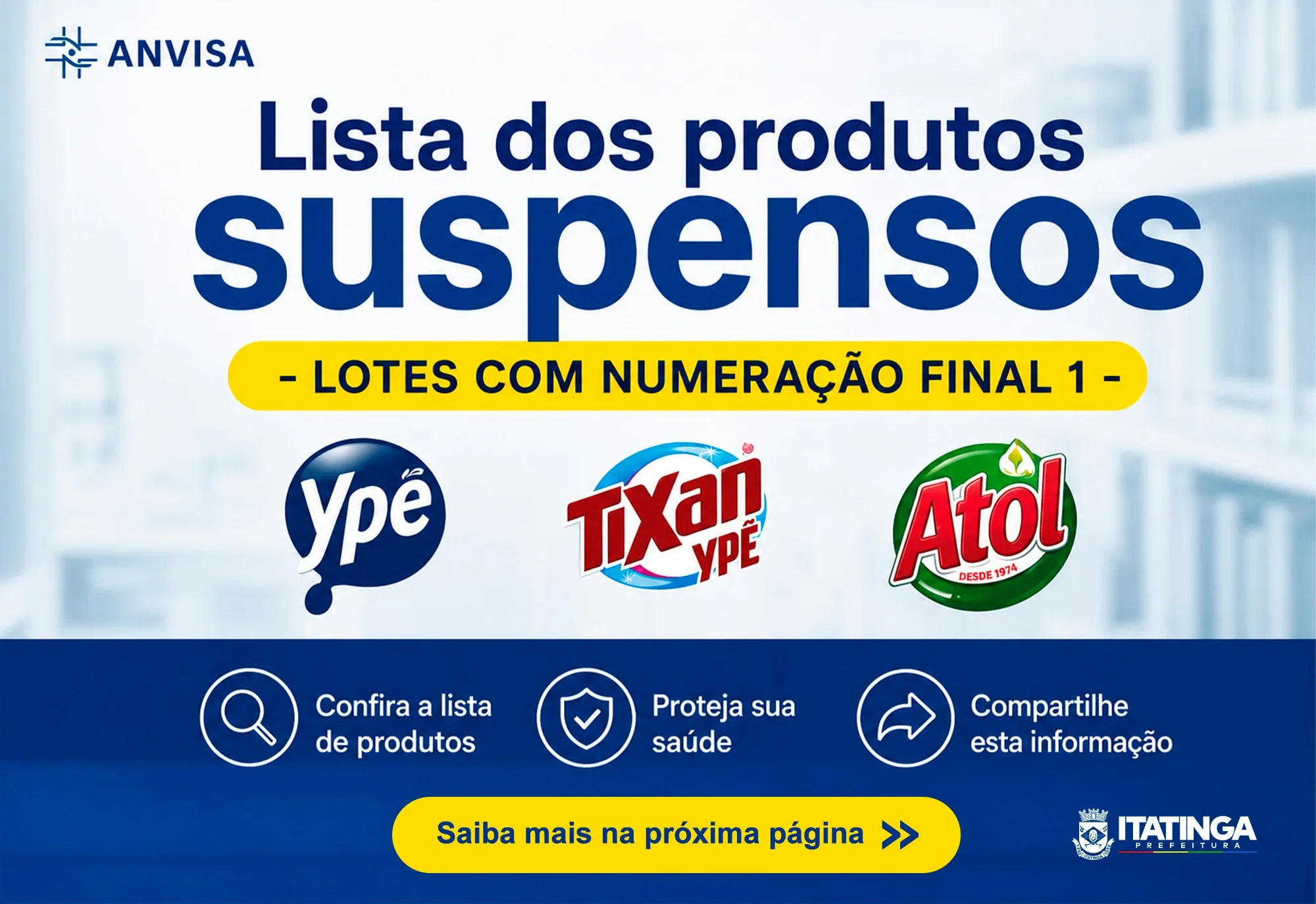 Lista de Produtos Suspensos