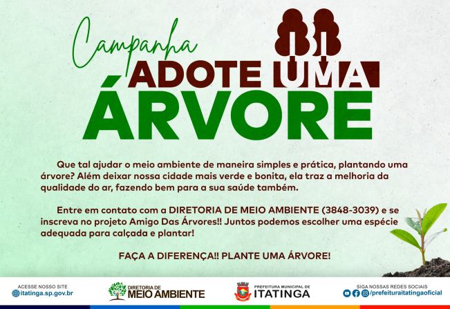 Ajude a transformar Itatinga em um lugar mais verde e saudável!