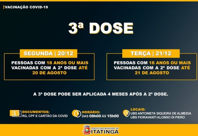 3ª DOSE – COVID-19 