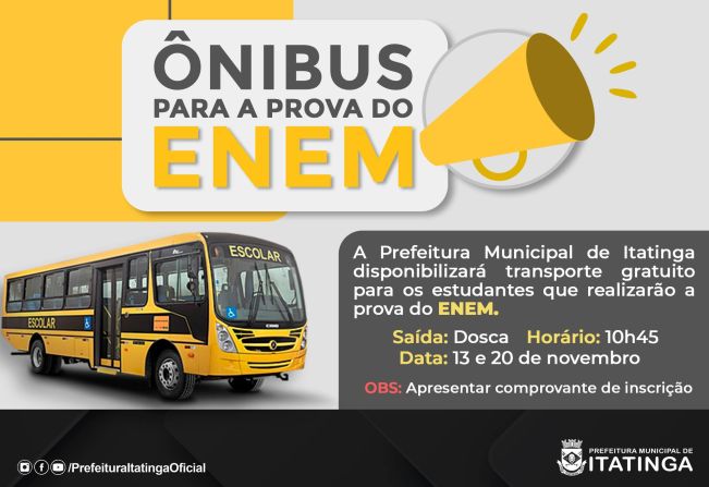 ÔNIBUS PARA PROVA DO ENEM