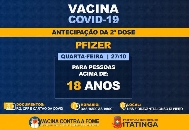 ANTECIPAÇÃO DA 2ª DOSE! 